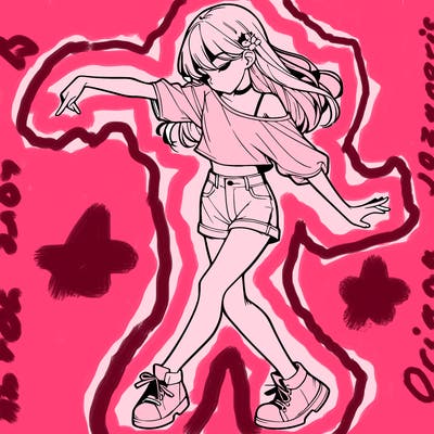 realistic girl danceing