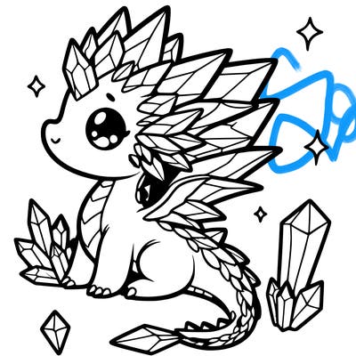 little cute crystal dragon