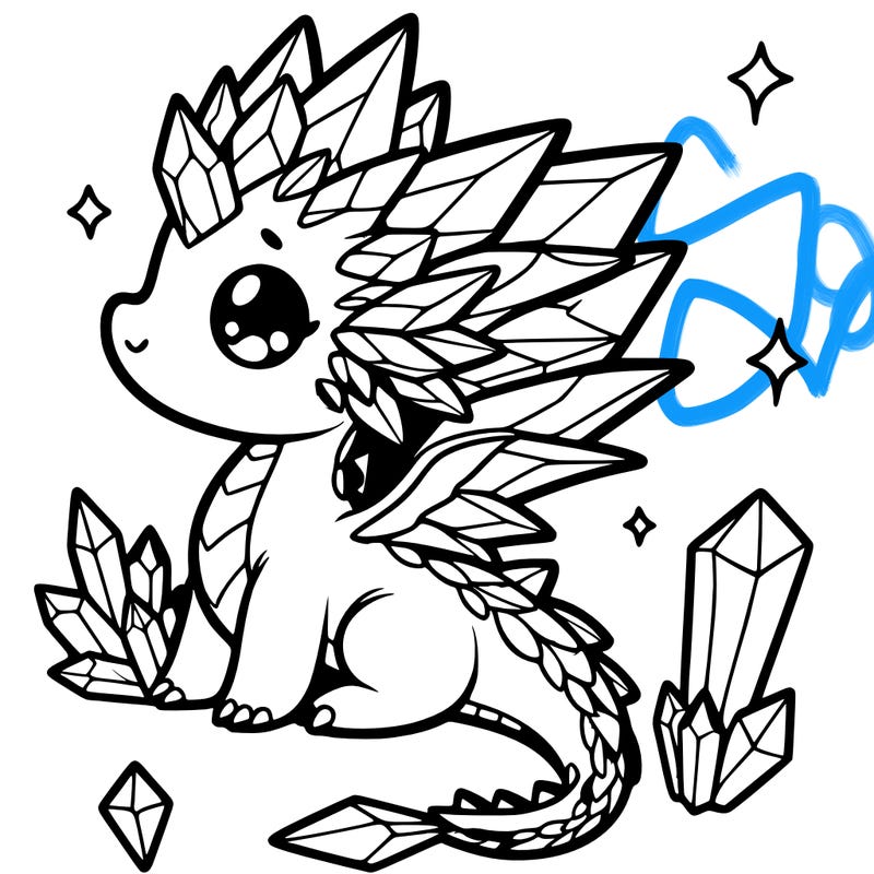 little cute crystal dragon