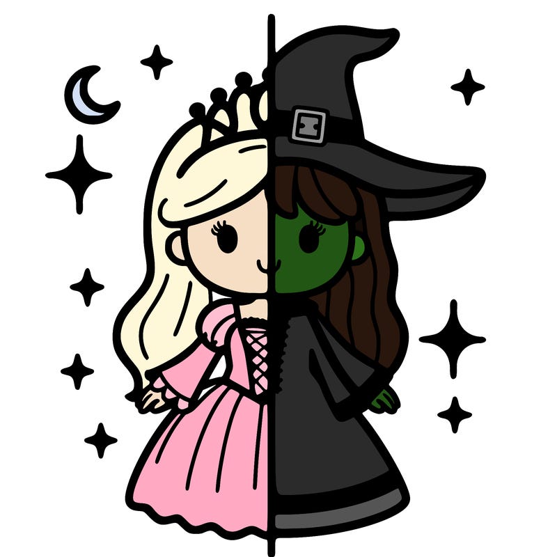 split princess and witch