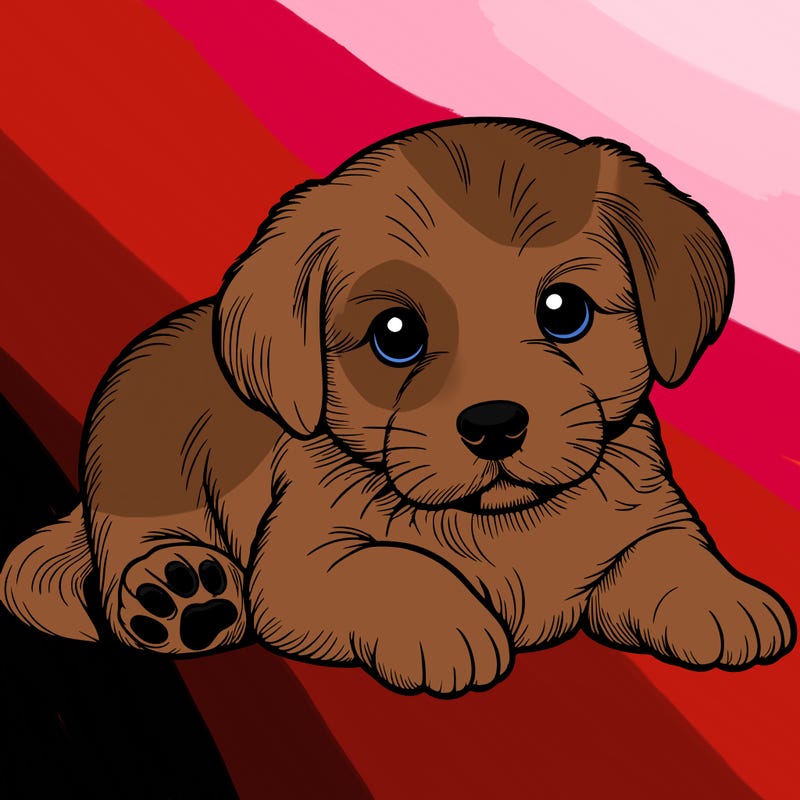 a cute realistic puppy