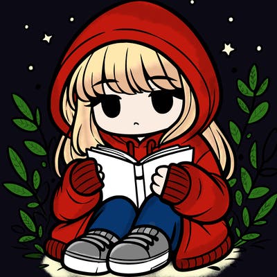 girl in oversized hoodie reading a book