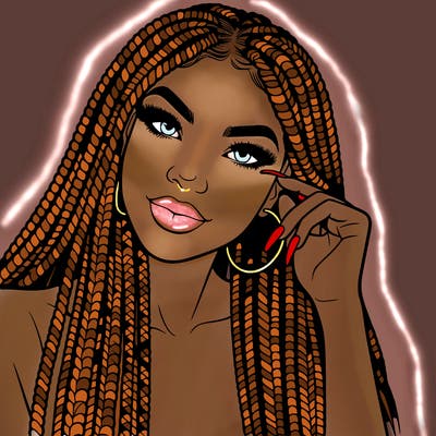 beautiful woman with box braids