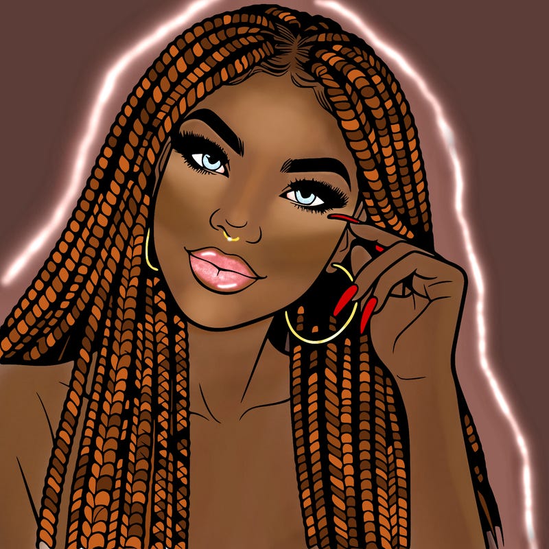 beautiful woman with box braids