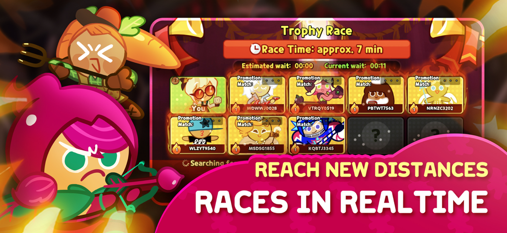 CookieRun: OvenBreak - CookieRun OvenBreak real-time multiplayer Trophy Race matchmaking screen