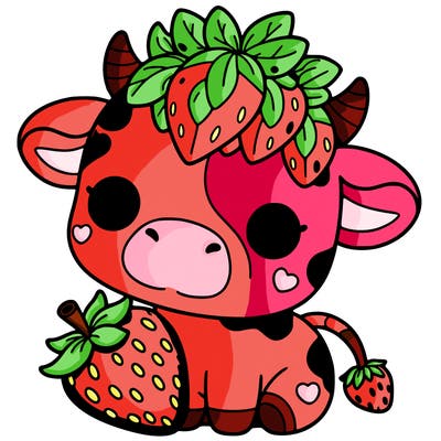 cute strawberry cow