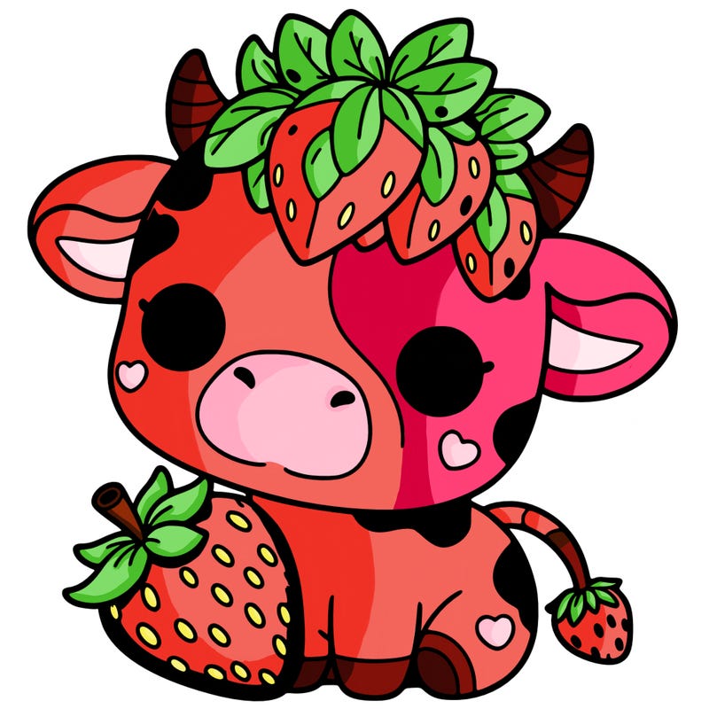 cute strawberry cow