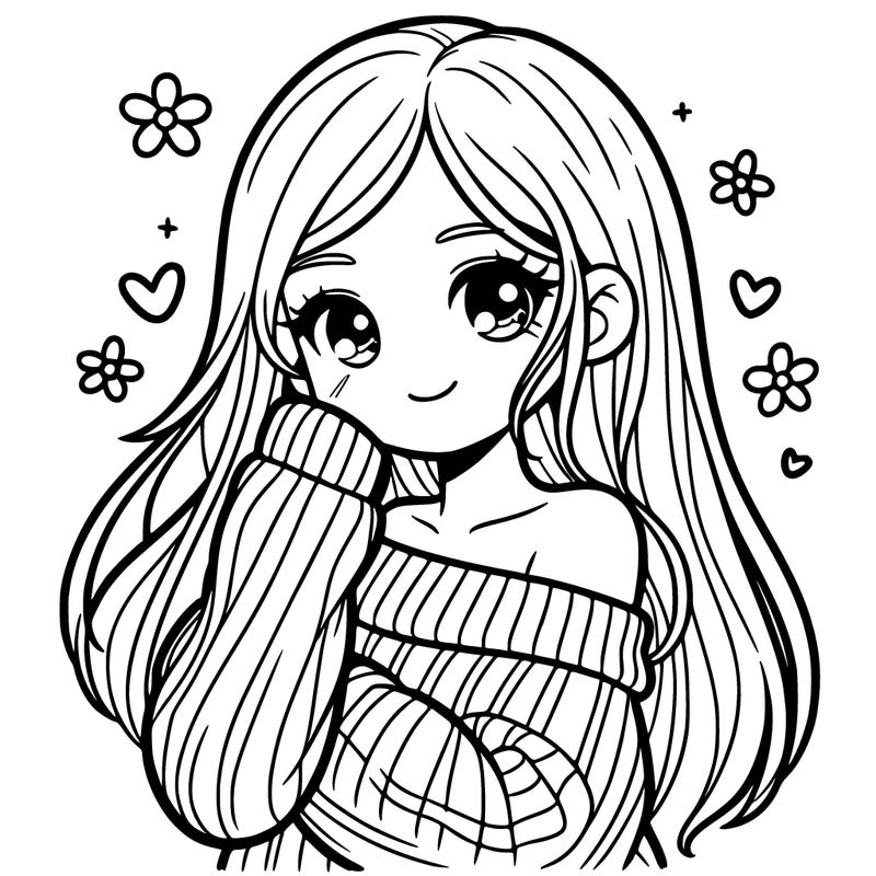 pretty girl with sweater