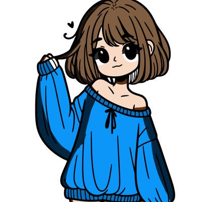 girl in baggy sweater hanging off her shoulder