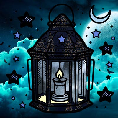 lantern with stars