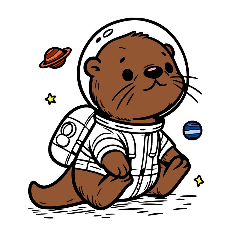otter in a space suit