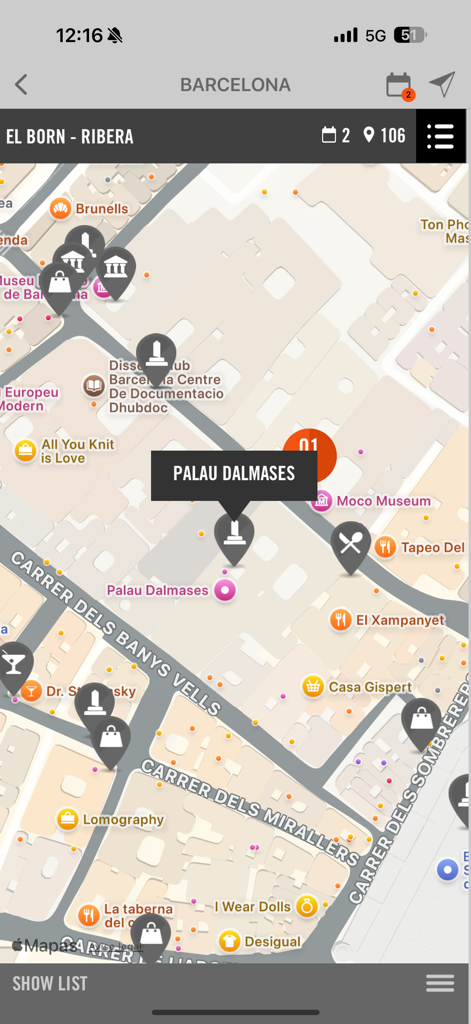 CityMe AI - CityMe AI interactive city map of Barcelona showing local attractions and points of interest in the El Born neighborhood