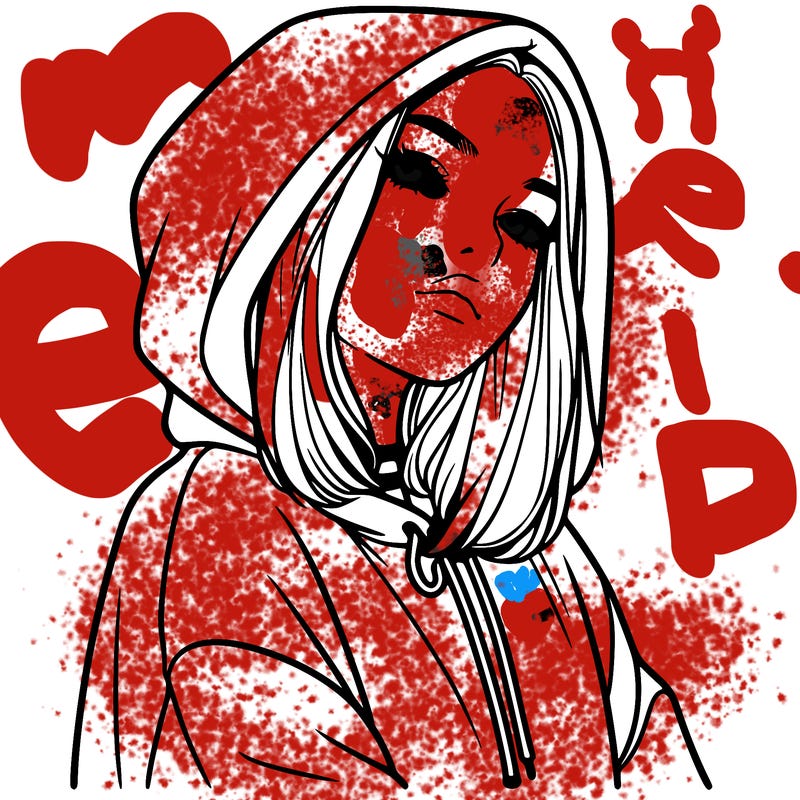 a realistic girl in a hoodie