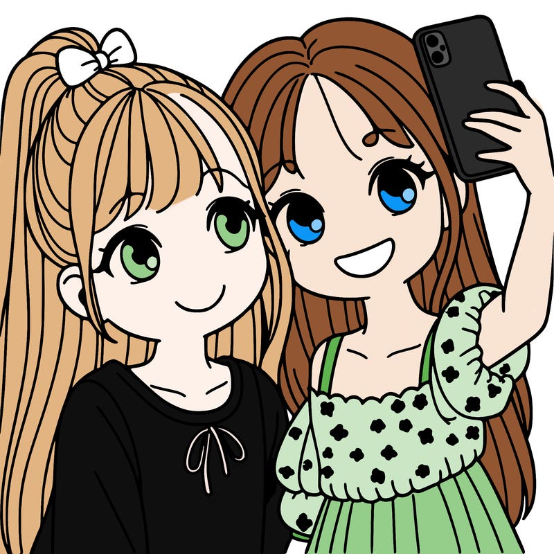 two sisters taking a selfie together