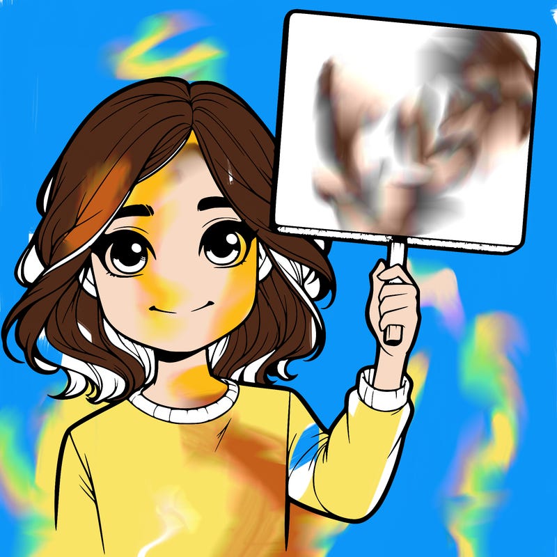 realistic girl holding up a sign