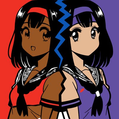 manga character girl split