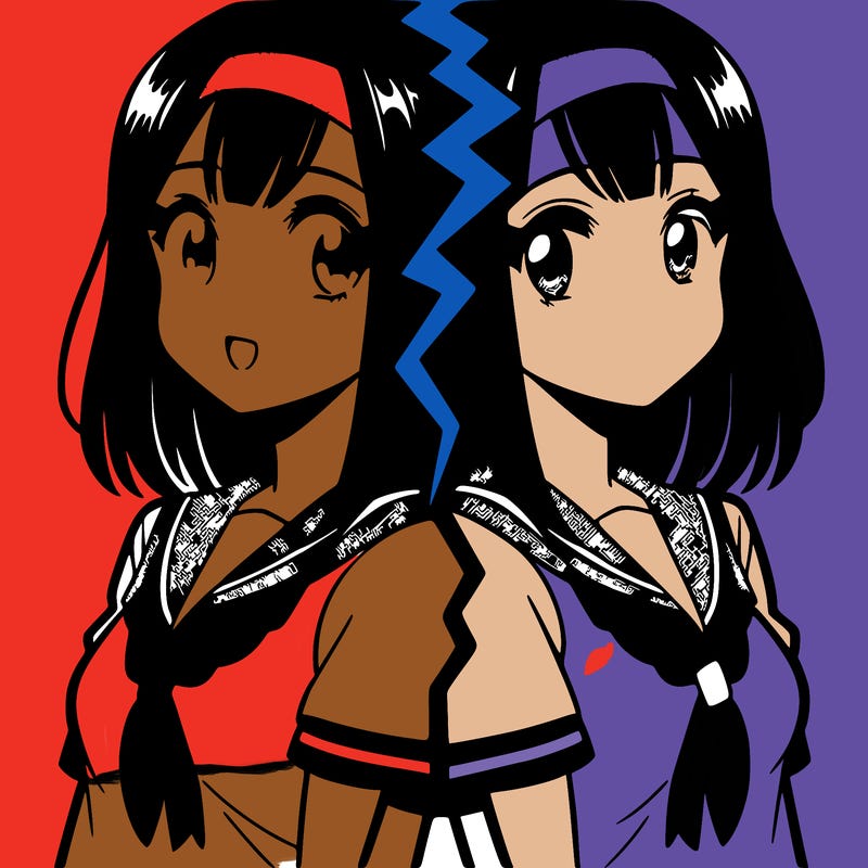 manga character girl split