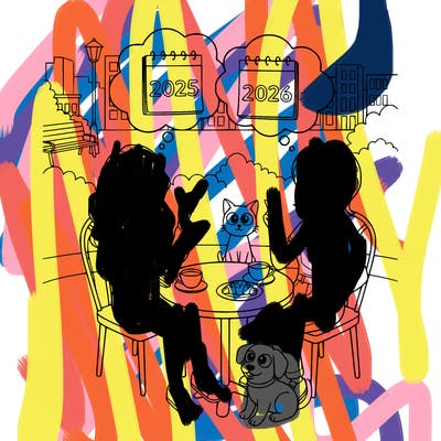 two girls about 21 22 are thinking if 2025 was better or 2026 is gunna be better