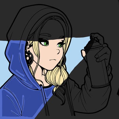 a realistic girl, spray painting