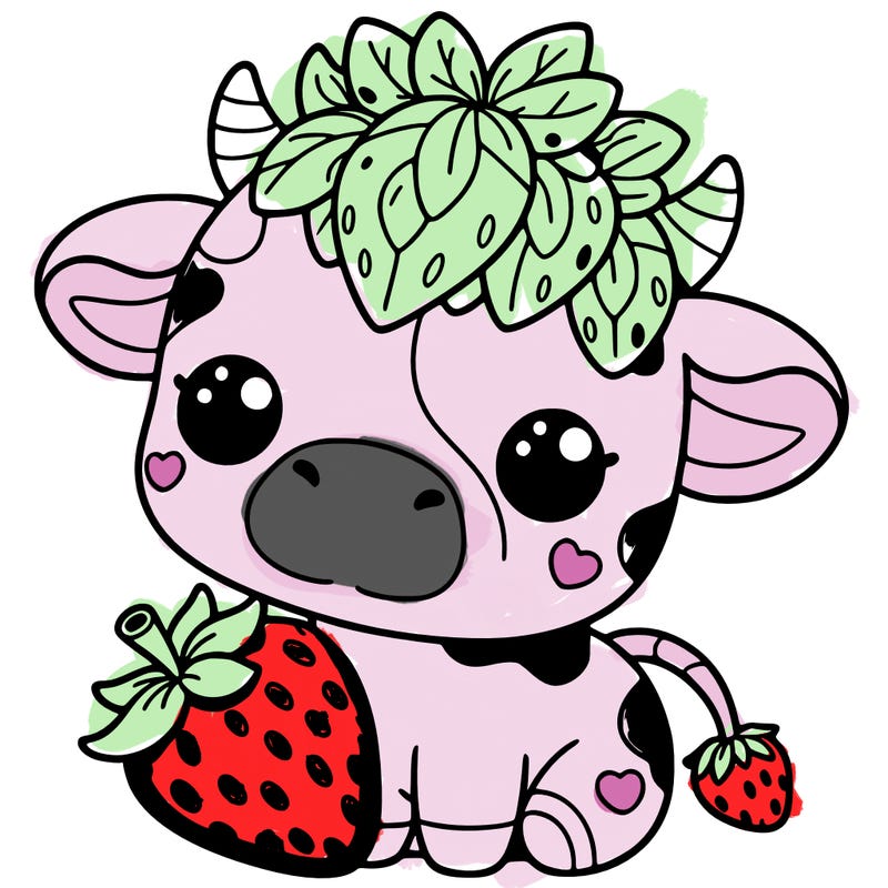 cute strawberry cow