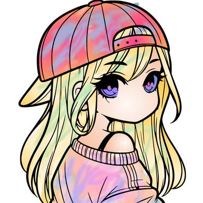 girl with a backward hat on