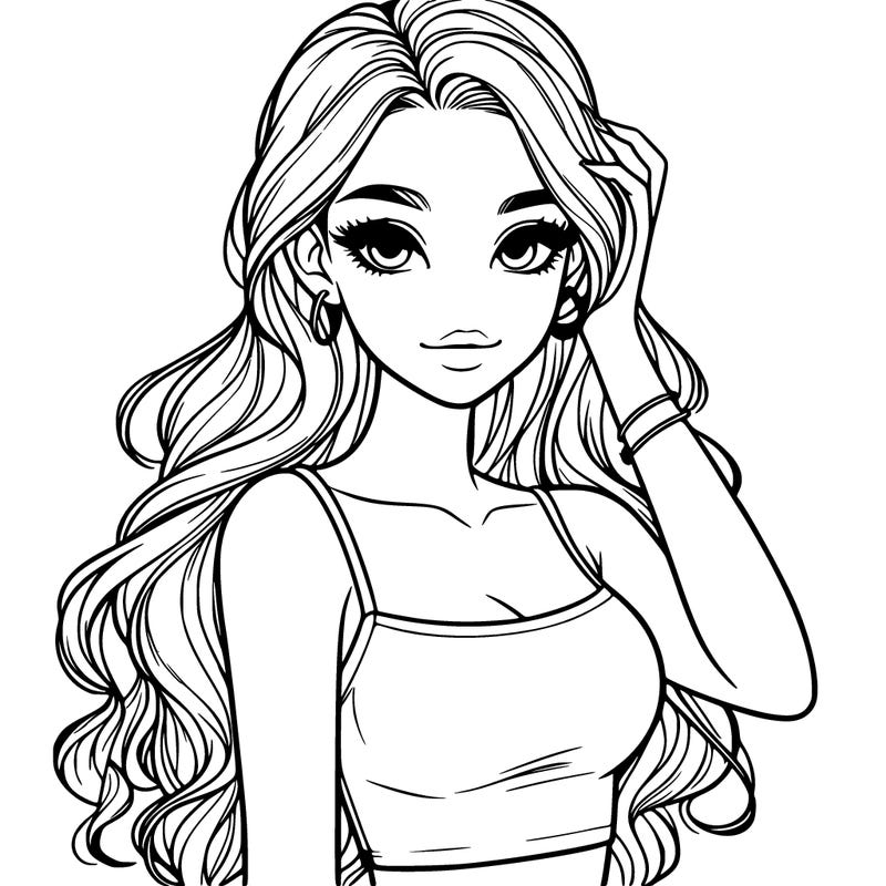 1 realistic beautiful girl in crop top