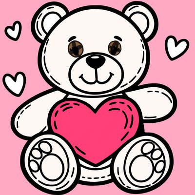 teddy bear with a heart in the middle