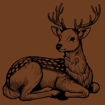 realistic deer with antlers