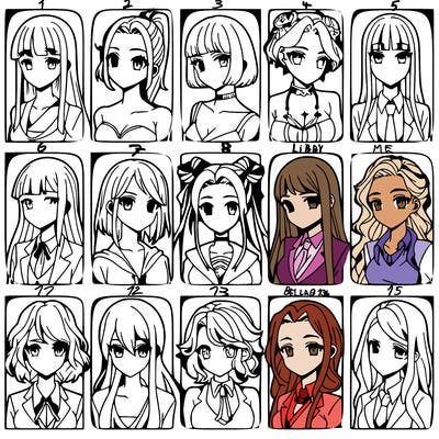 girls that look diffrent anime