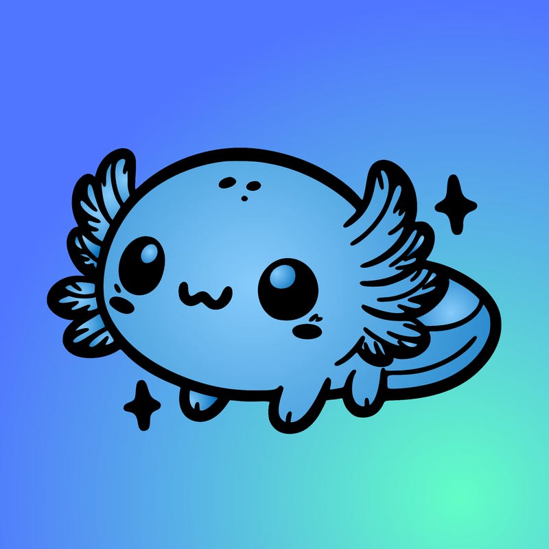 cute easy baby axolotl