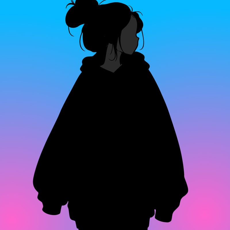 realistic girl with a oversized sweatshirt on and a bun