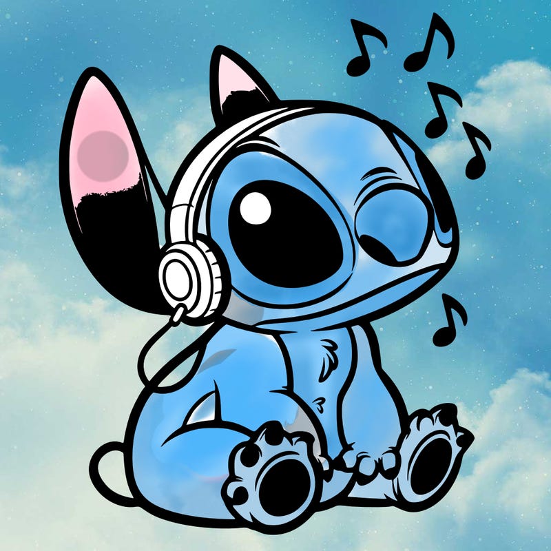 stitch listening to music