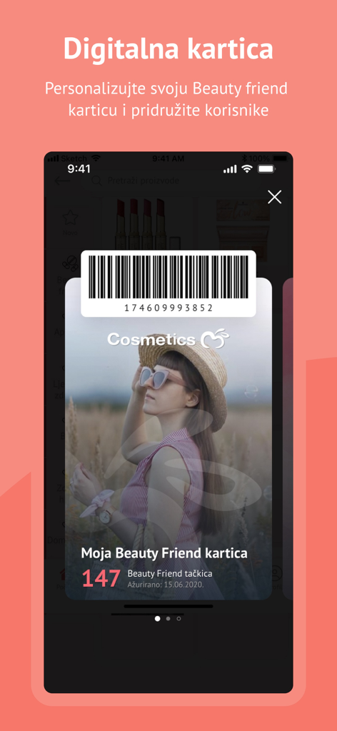 Cosmetics BF - Cosmetics BF app digital loyalty card showing member points and barcode