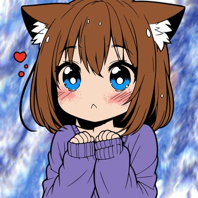 shy anime catgirl