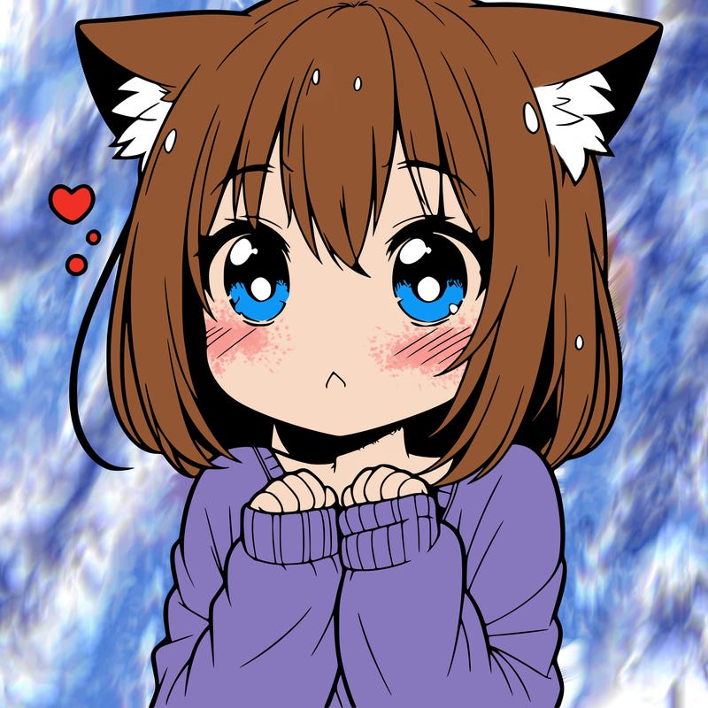 shy anime catgirl