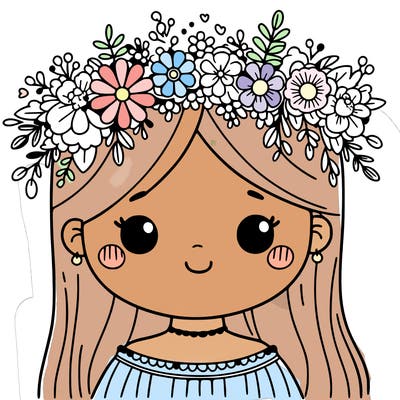 girl with flowers crown