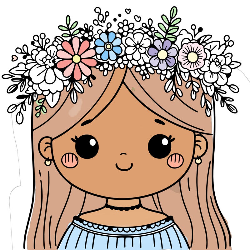 girl with flowers crown