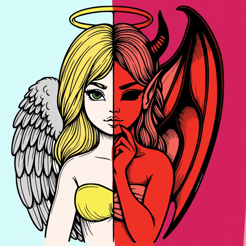 realistic angel half demon