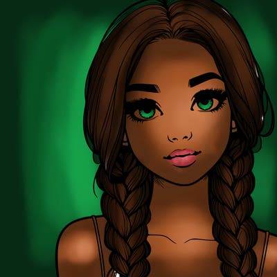 realistic girl with braids