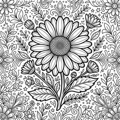 Dive into the intricate beauty of this common daisy coloring page, perfectly crafted for teens. Its detailed floral patterns offer a captivating challenge and a wonderful way to unwind.