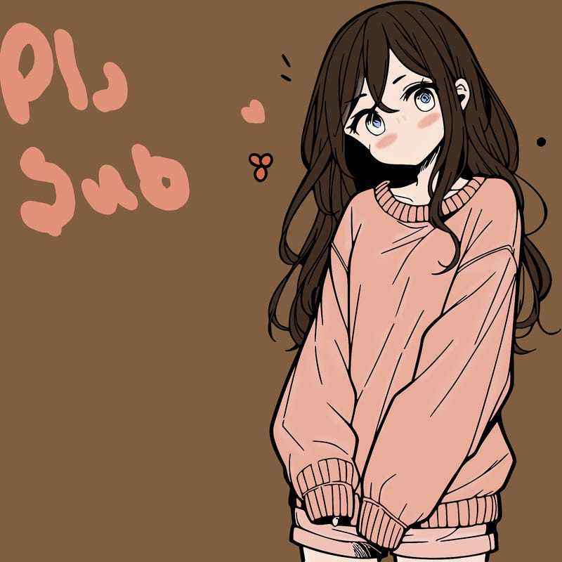manga teen girl  in a sweater and baggy pants