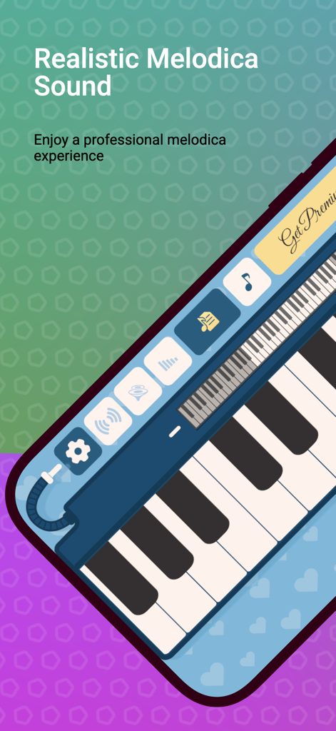 Simple Melodica - Virtual melodica keyboard interface with realistic sound options for musicians