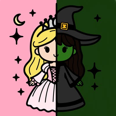 split princess and witch