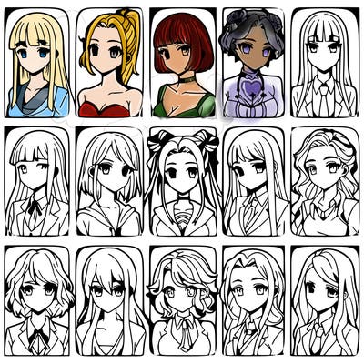 girls that look diffrent anime