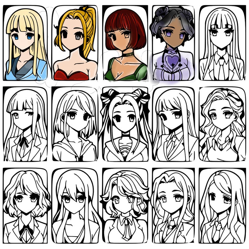 girls that look diffrent anime