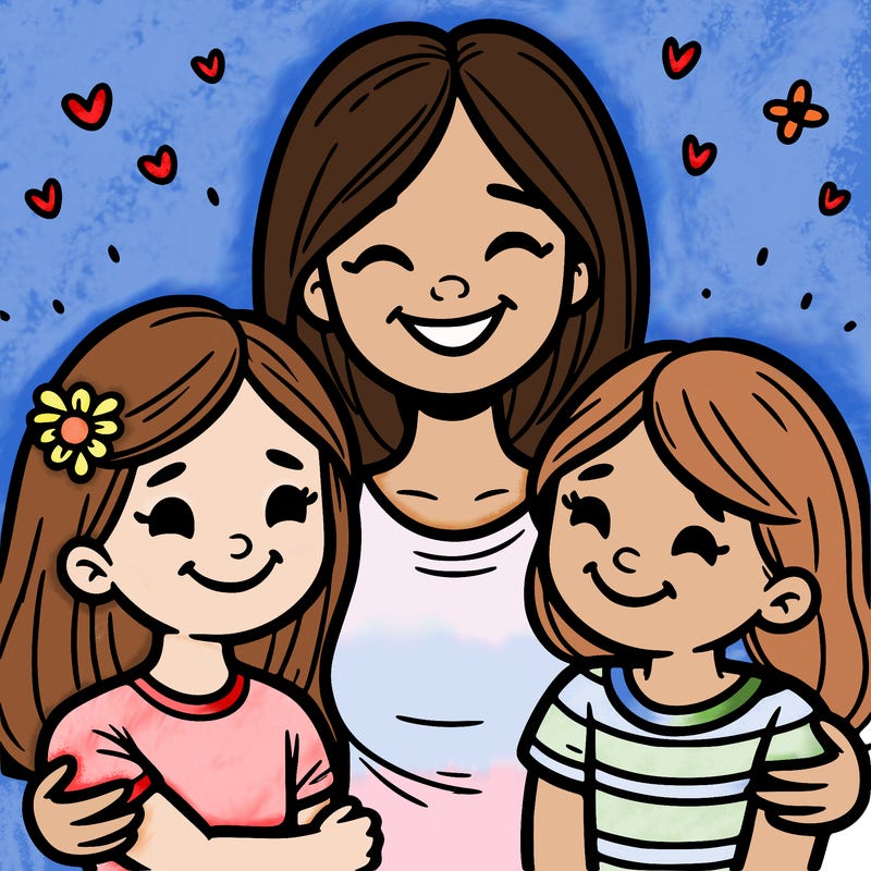 mom and 2 girls