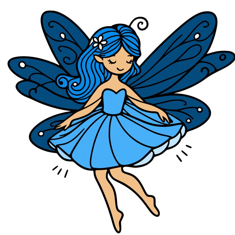 create a fairy with wings flying