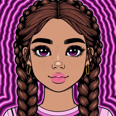 realistic girl with braids