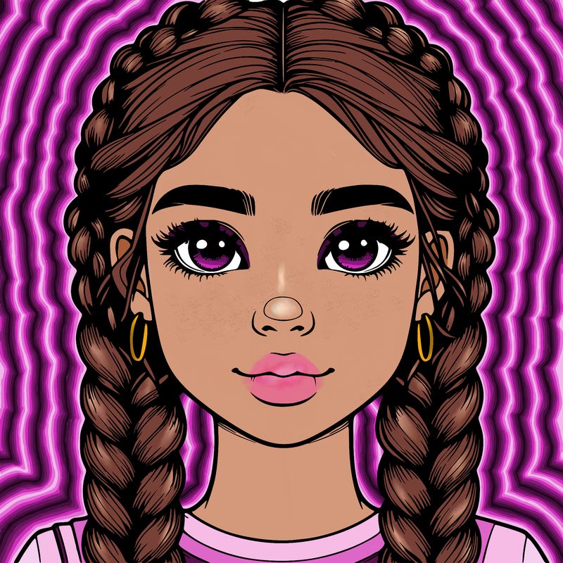 realistic girl with braids