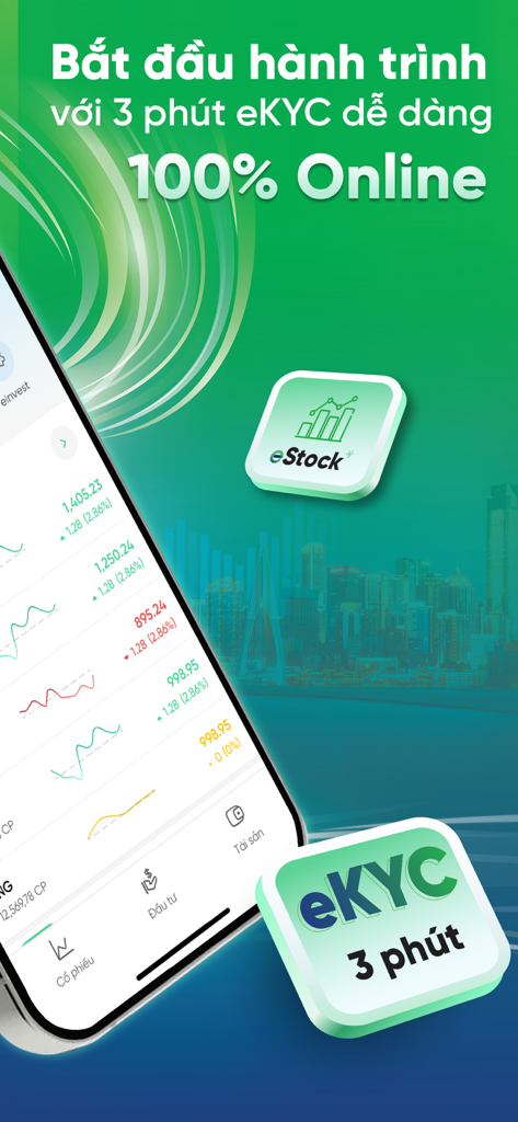 VPBank Securities – NEO Invest - Interfaz de la aplicación VPBank Securities NEO Invest para registro online eKYC de 3 minutos y trading de acciones